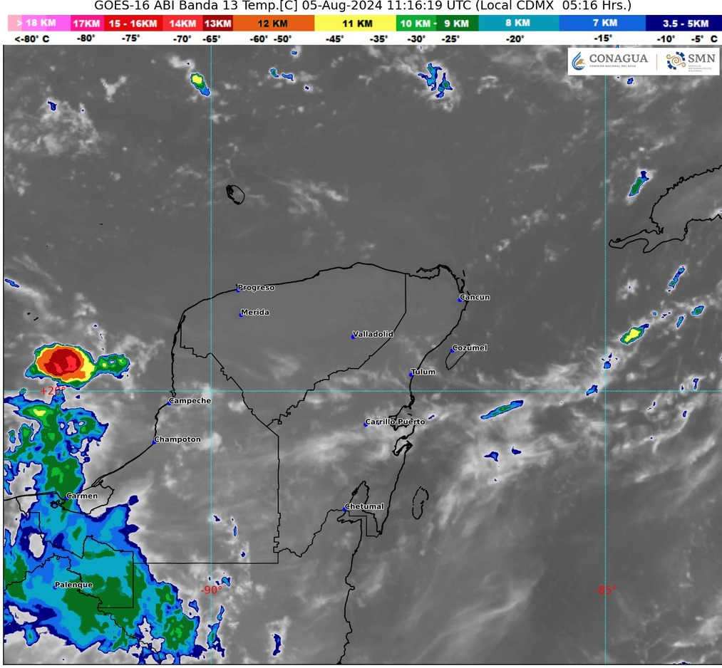 Clima hoy en Cancún y Quintana Roo: Cielo medio nublado y ambiente templado