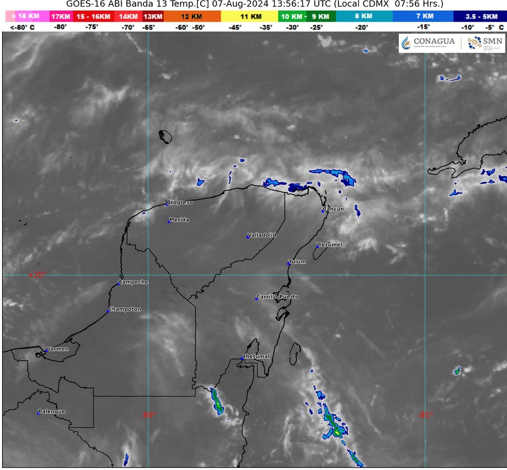 Clima hoy en Cancún y Quintana Roo: Cielo medio nublado y ambiente templado