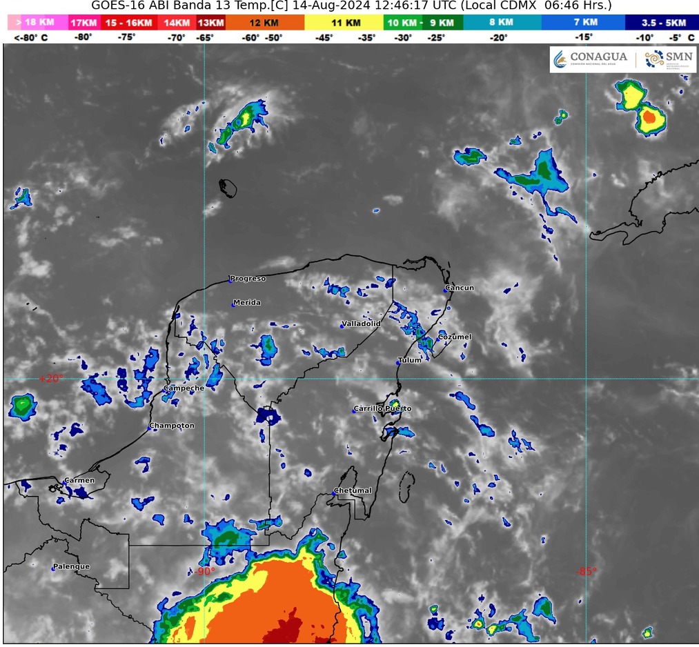 Clima hoy en Cancún y Quintana Roo: Cielo medio nublado y ambiente templado