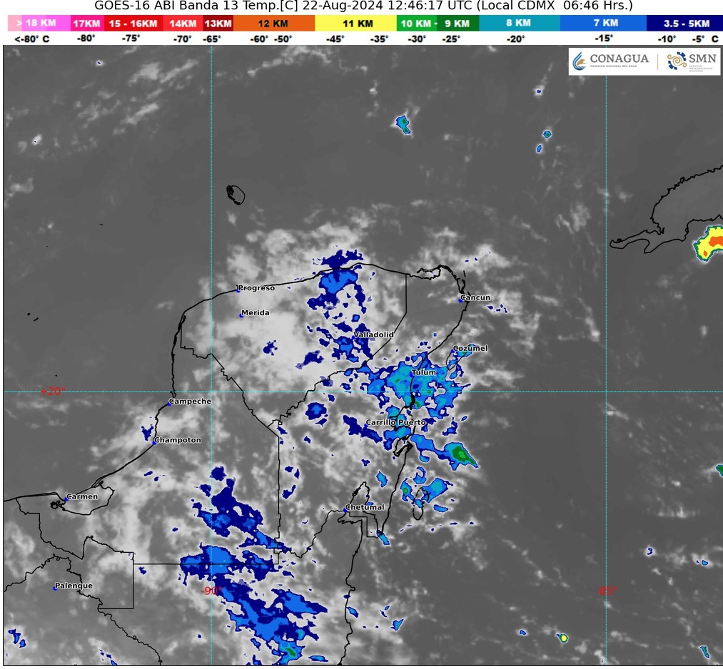 Clima hoy en Cancún y Quintana Roo: Cielo nublado con lluvias puntuales