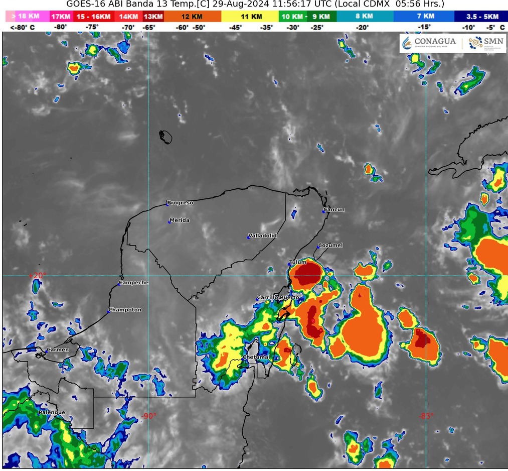 Clima hoy en Cancún y Quintana Roo: Cielo medio nublado a nublado