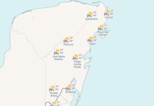 Clima hoy en Cancún y Quintana Roo: Ambiente cálido a caluroso por la tarde