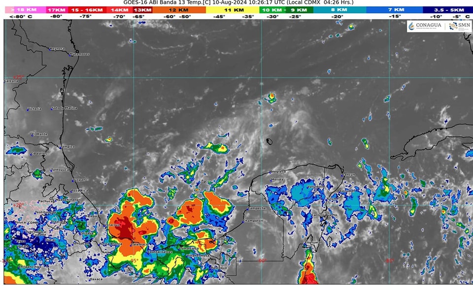 Clima para hoy en Cancún y Quintana Roo Medio nublado y lluvias