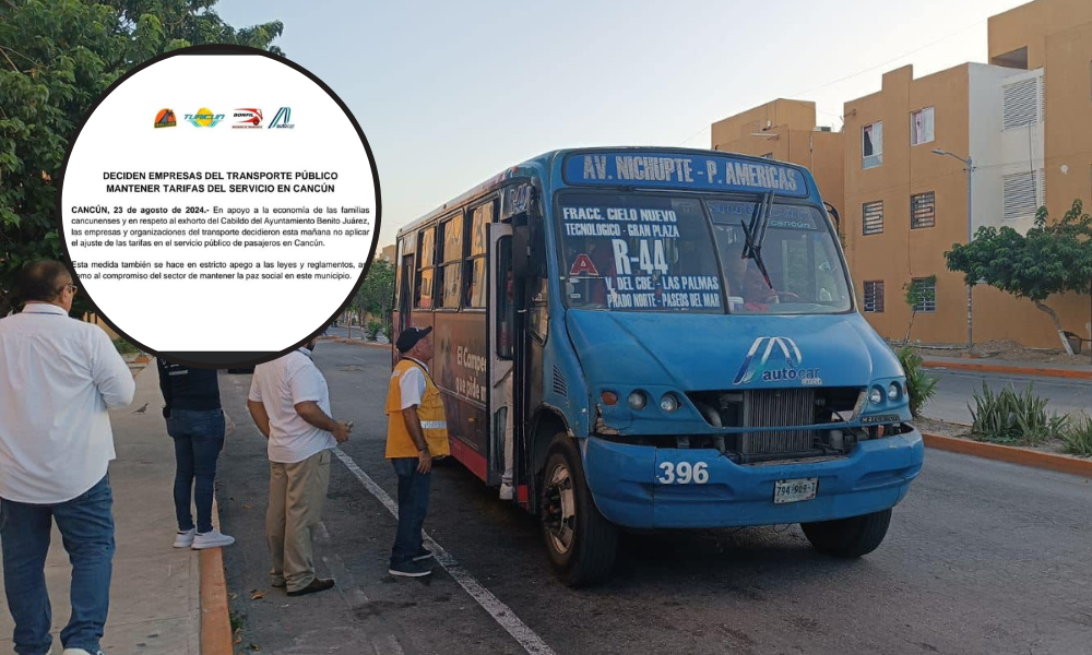 Sin aumento a la tarifa del transporte público en Cancún: empresas llegan a acuerdo