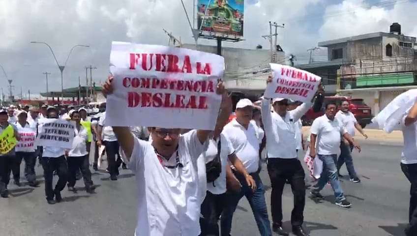 Taxistas de Cancún anuncian manifestación en contra de Uber FOTO CORTESÍA