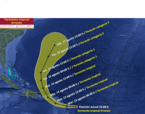 Tormenta Tropical Ernesto ya se formó en el Atlántico: ¿Afectará a Cancún?