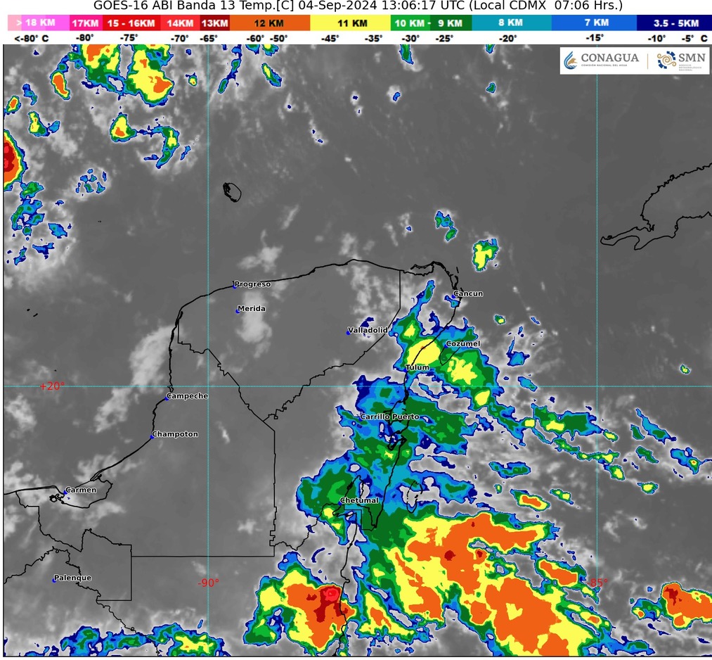 Clima hoy en Cancún y Quintana Roo: Ambiente cálido a caluroso con lluvias puntuales