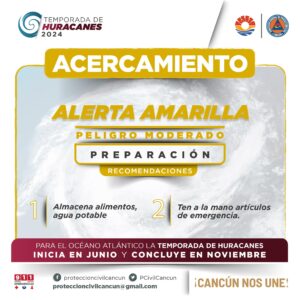 Alerta Amarilla en Cancún por tormenta tropical Helene