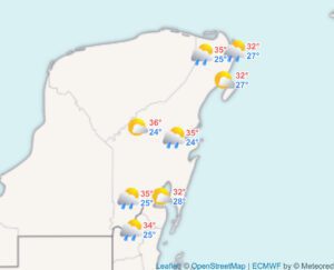 Clima hoy en Cancún y Quintana Roo: nublado con posibles chubascos