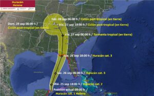 Trayectoria huracán Helene 