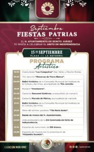 Programa artístico en Cancún de Grito de Independencia