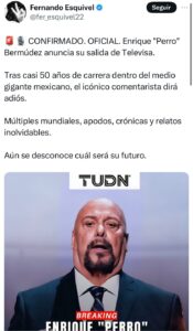 Enrique “Perro” Bermúdez anuncia su salida de Televisa