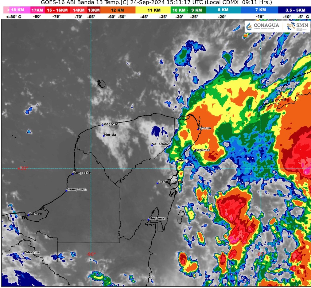 Alerta Amarilla en Cancún por tormenta tropical Helene