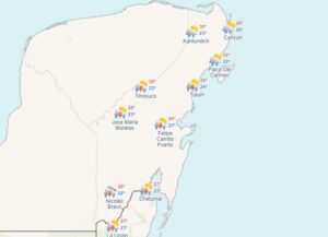 Clima hoy en Cancún y Quintana Roo: Lluvias puntuales intensas