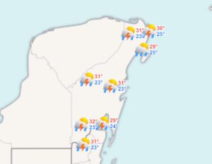 Clima hoy en Cancún y Quintana Roo: lluvias puntuales y chubascos