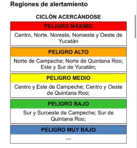 Alerta Naranja para el norte de Quintana Roo por huracán Milton