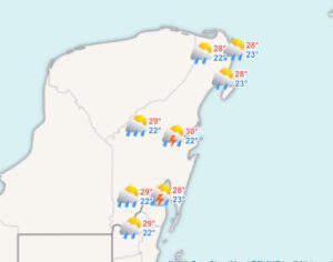 Clima hoy en Cancún y Quintana Roo: Lluvias puntuales intensas