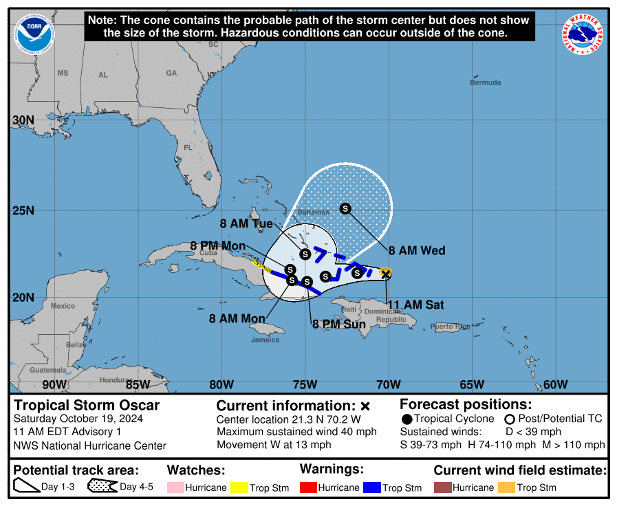 Quintana Roo vigila la tormenta tropical Oscar en el Océano Atlántico