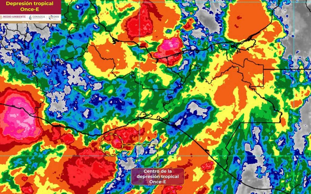 ¡Atención! Depresión Tropical Once-E se convertirá en Tormenta Tropical