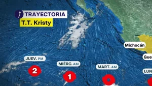 Tormenta Kristy ya es categoría 1 y sigue tomando fuerzas 