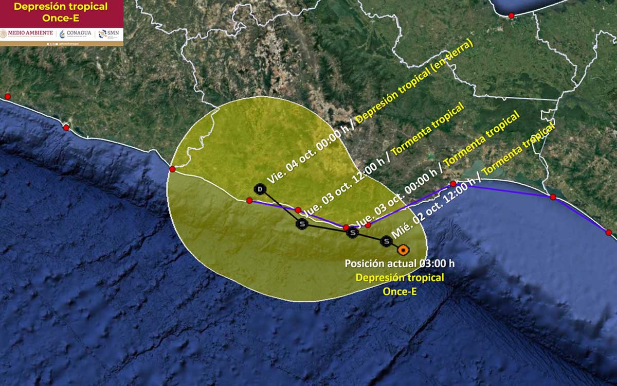 trayectoria depresion tropical 2 02102024