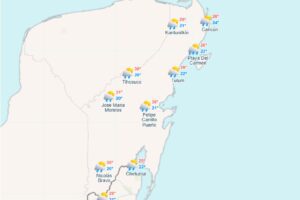 Clima para hoy en Cancun y Quintana Roo nublado y lluvias 2