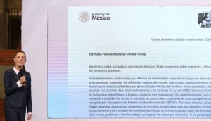 Sheinbaum contesta a Trump por imposición de aranceles a México