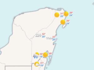 Clima hoy en Cancún y Quintana Roo: Nublado con ambiente cálido