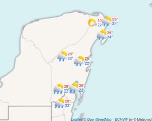 Clima hoy en Cancún y Quintana Roo: Posibles intervalos de chubascos