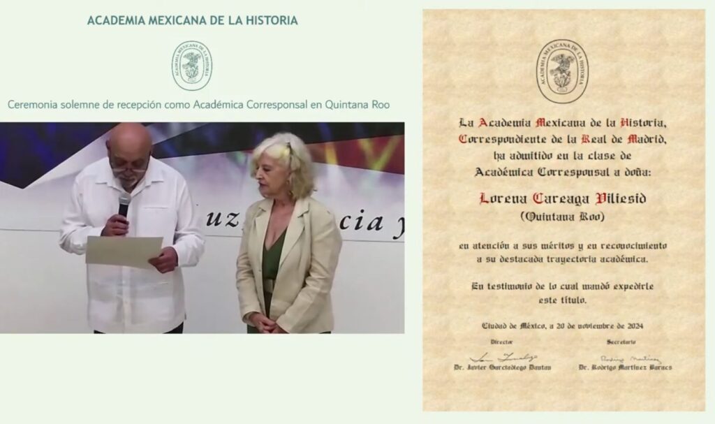 Lorena Careaga realiza su discurso de ingreso a la Academia Mexicana de la Historia