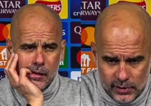 Pep Guardiola revela por qué tenía cortadas y rasguños tras empate en Champions