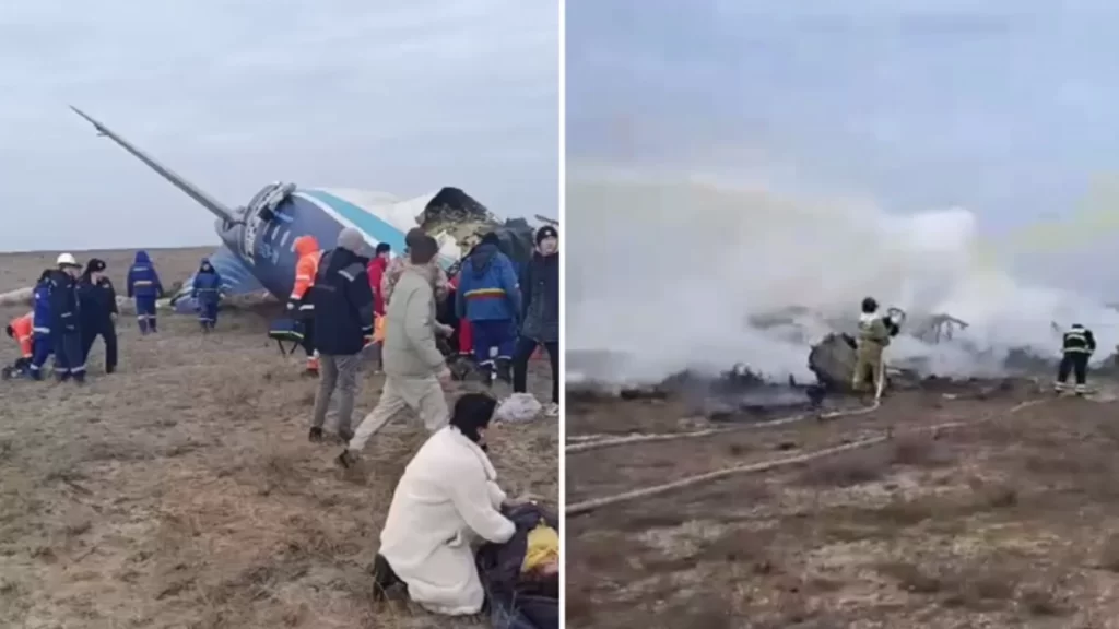 Avión de Azerbaijan Airlines se estrella (VIDEO)