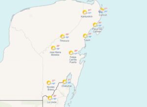 Clima hoy en Cancún y Quintana Roo: Cielo nublado con probabilidad de chubascos