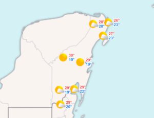 Clima hoy en Cancún y Quintana Roo: Nublado con fuertes vientos