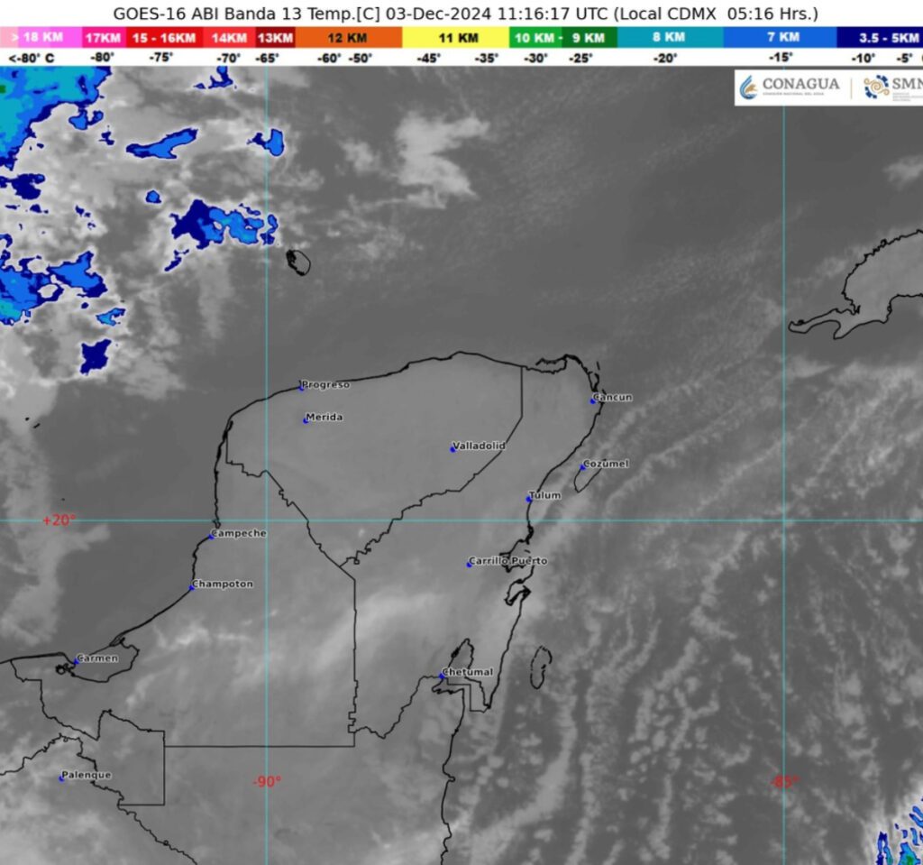 Clima hoy en Cancún y Quintana Roo: Nublado con fuertes vientos