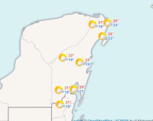 Clima hoy en Cancún y Quintana Roo: Medio nublado con posibles lluvias