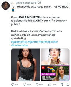 Gala Montes es atacada por la comunidad LGBT