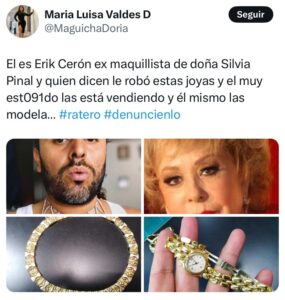 Maquillista es señalado de robar collar de Silvia Pinal