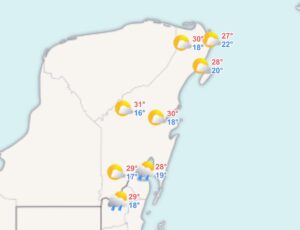 Clima hoy en Cancún y Quintana Roo: Cálido con lluvias aisladas