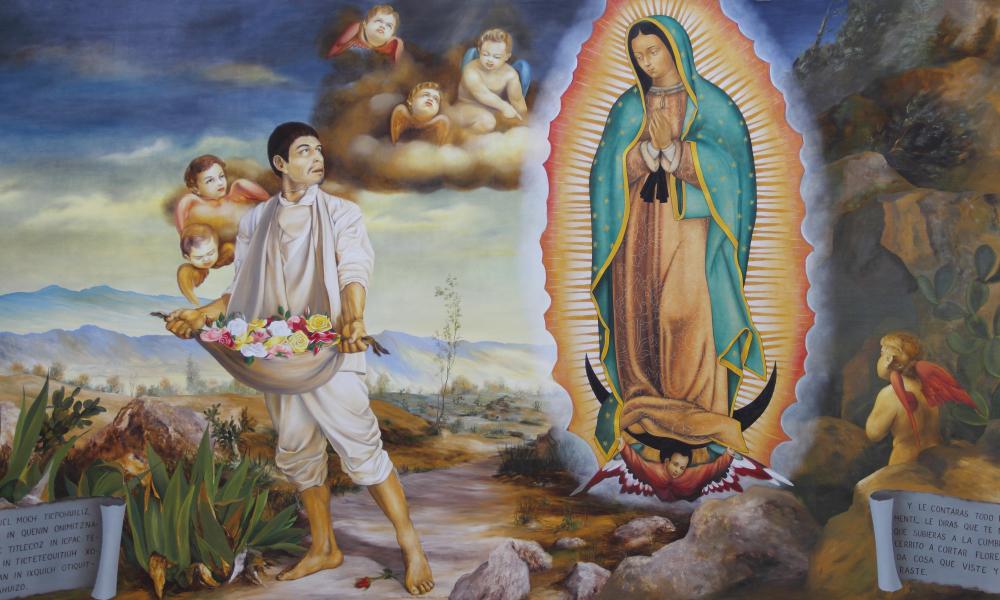 juan diego with our lady of guadalupe