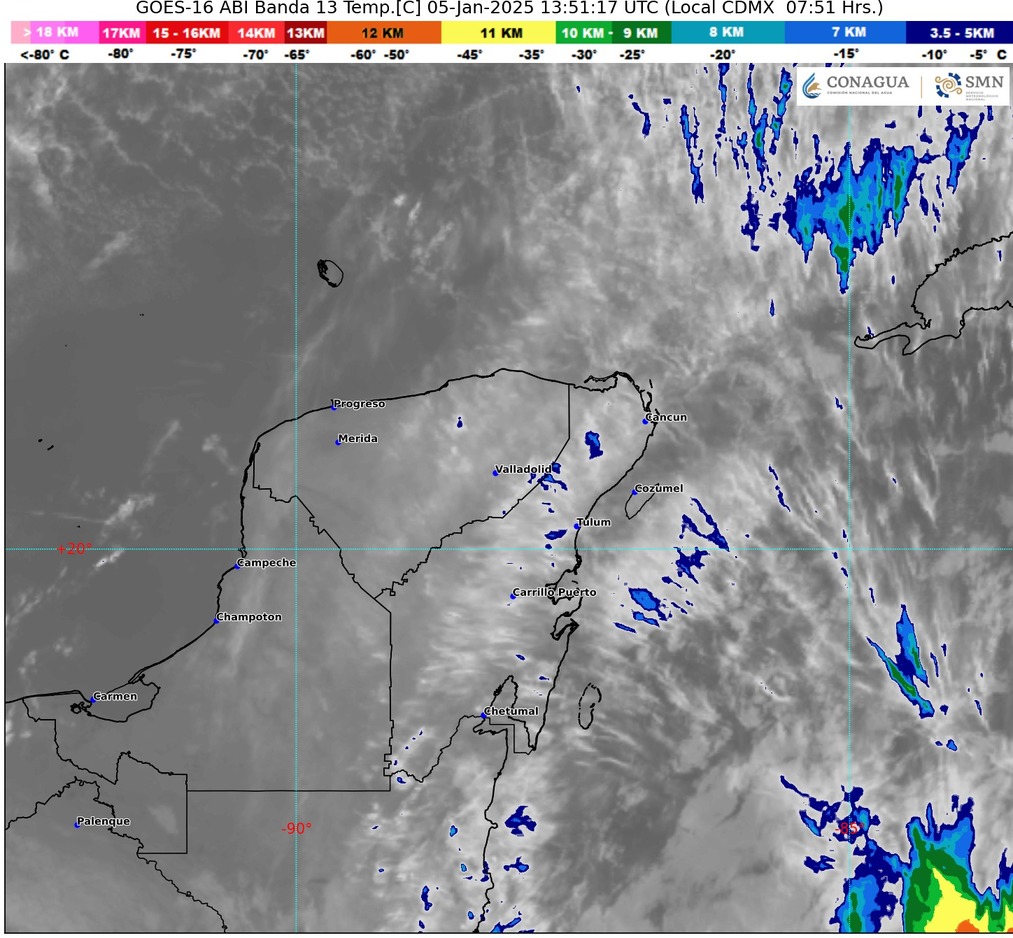 Clima para hoy en Cancún y Quintana Roo: Cielo medio nublado a nublado