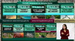 Tren Maya lanza paquetes vacacionales para Semana Santa