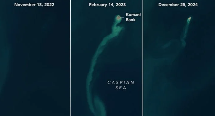 NASA detecta misteriosa isla fantasma en el mar Caspio