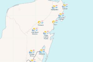 Clima para hoy en Cancun y Quintana Roo nublado y lluvioso 2