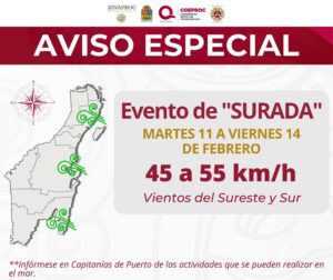 Clima en Cancún y Quintana Roo: Evento de surada