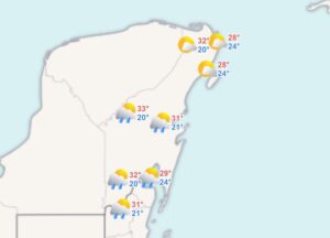 Clima hoy en Cancún y Quintana Roo: nublado con posibles lluvias 