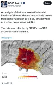 NASA advierte sobre una ciudad que se desliza peligrosamente hacia el mar