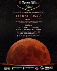 COQHCYT organiza velada astronómica para el Eclipse Lunar 2025 en Quintana Roo