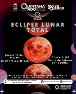 COQHCYT organiza velada astronómica para el Eclipse Lunar 2025 en Quintana Roo