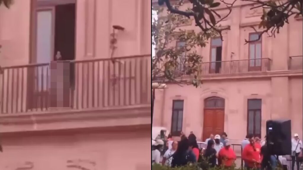 Captan a mujer desnuda dentro del Palacio de Gobierno de San Luis Potosí